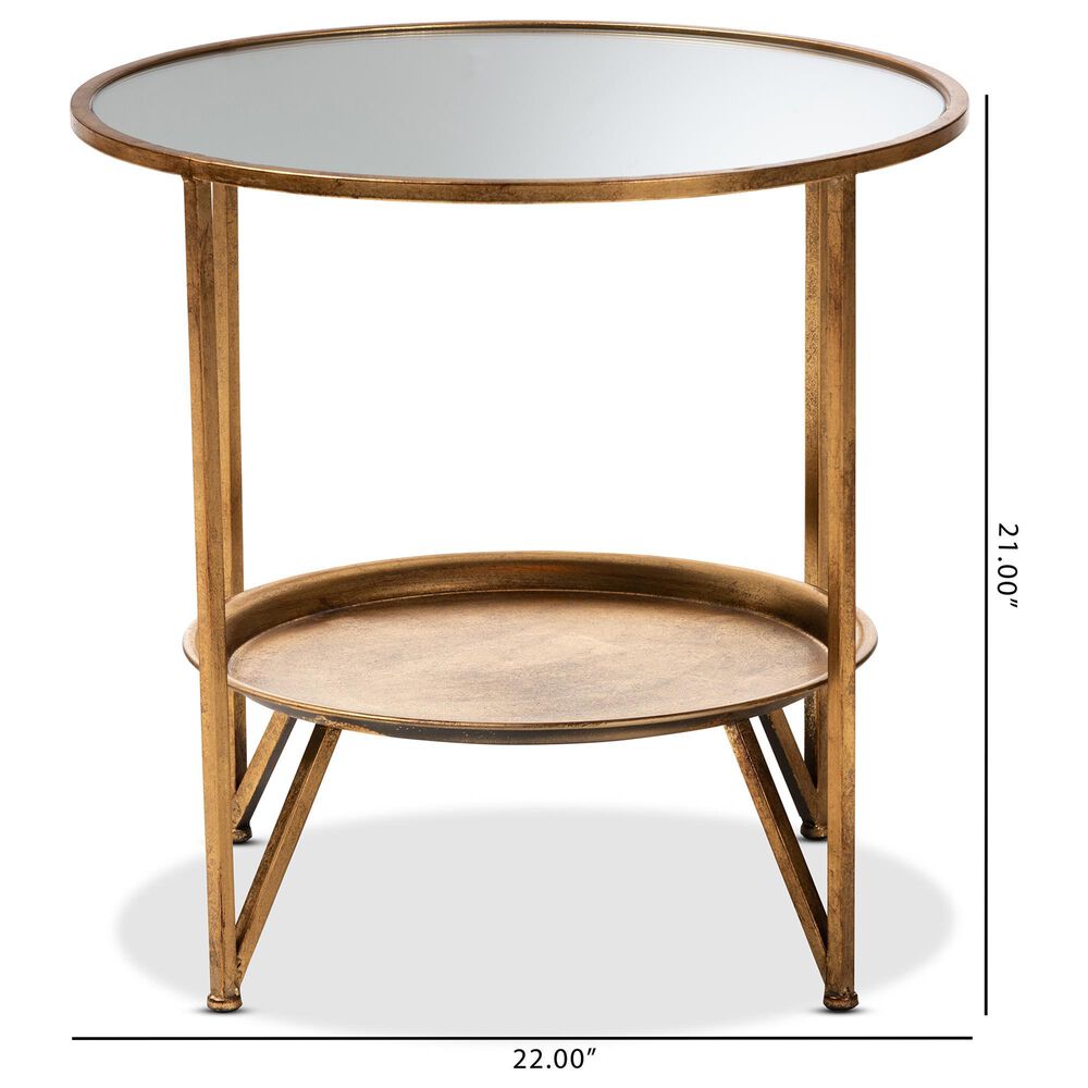 Baxton Studio Tamsin Accent Table in Antique Gold, , large