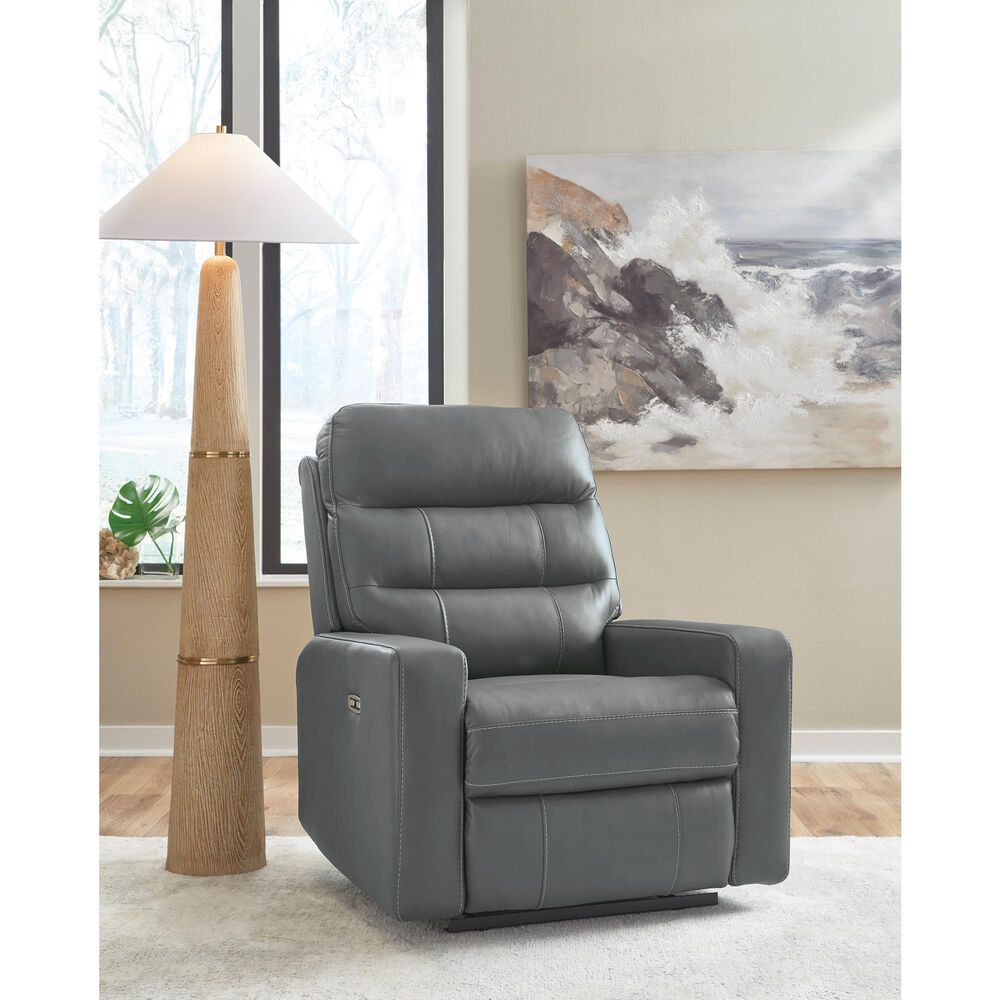 Ashley Pennacle Pier Power Recliner with Adjustable Headrest in Tideon, , large