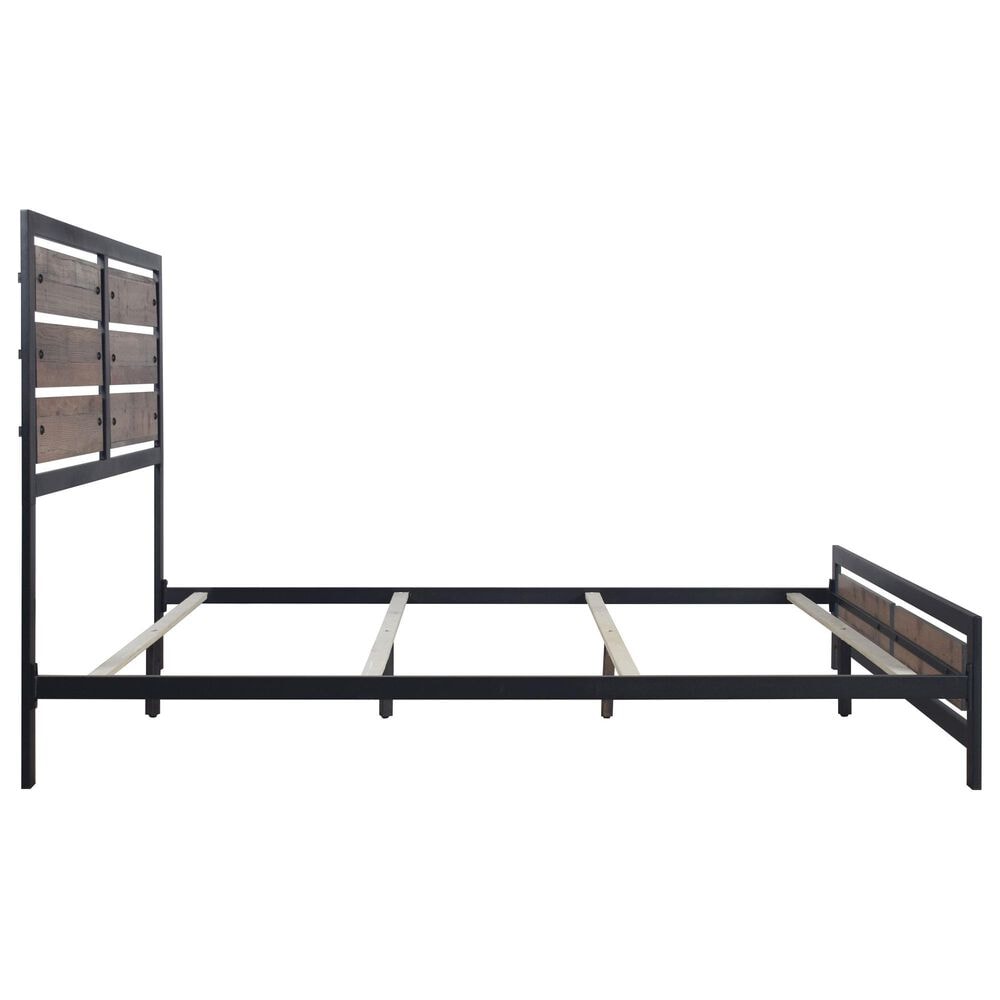New Heritage Design Elk River King Panel Bed in Rustic Brown and Black, , large