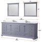 Lexora Home Dukes 84" Double Bathroom Vanity in Dark grey with 2 cm White Carrara Marble Top and Rectangular Sinks, , large