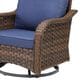 Hearth and Haven Outdoor High-Back Swivel Rocker Glider in Blue (Set of 2), , large