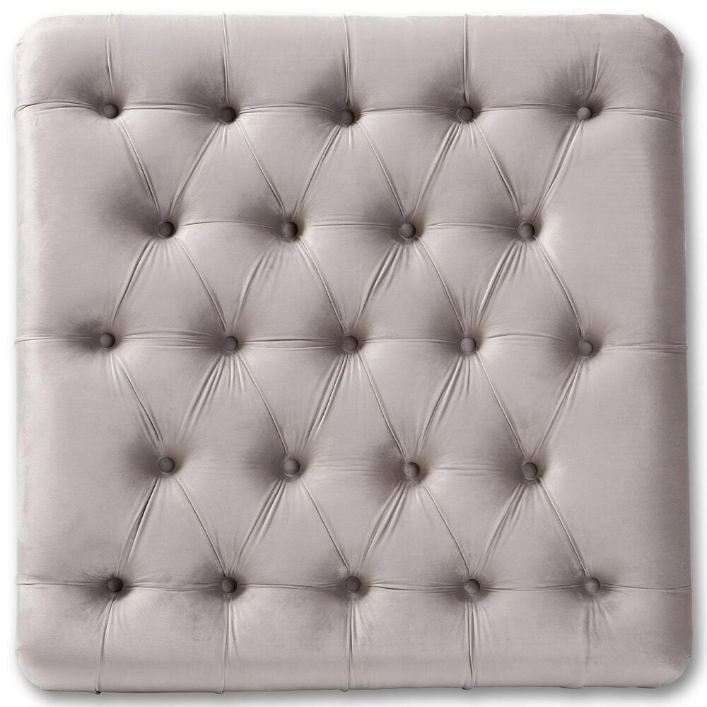 Baxton Studio Keswick Cocktail Ottoman in Grey, , large