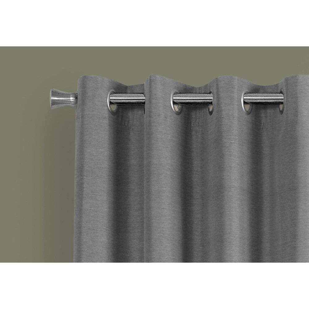 Monarch Specialties 52&quot; x 95&quot; Curtain Panel in Light Grey &#40;Set of 2&#41;, , large