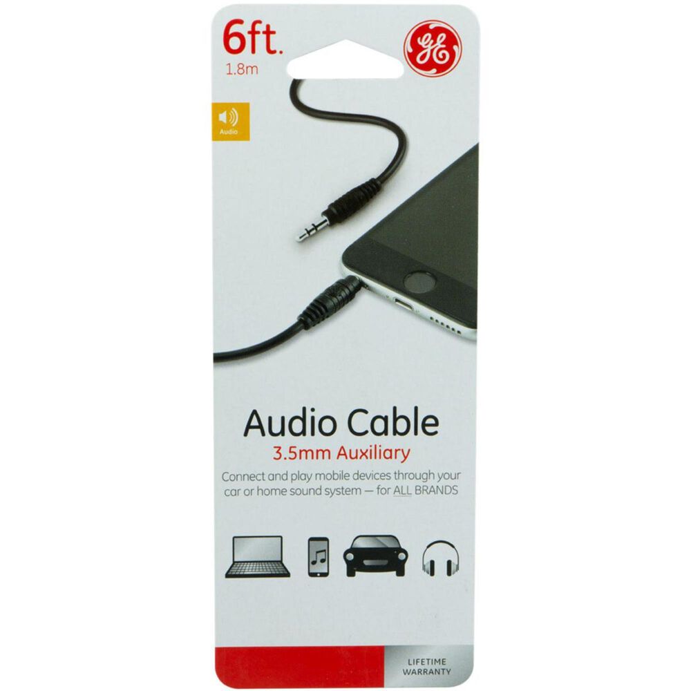 GE 6" Aux Audio Cable, , large
