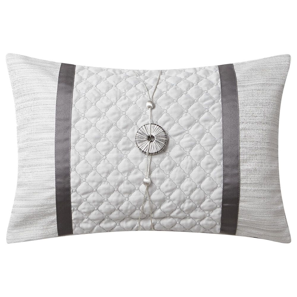 BCP Home Waterford Belissa 14" x 20" Decorative Pillow in Grey and Ivory, , large