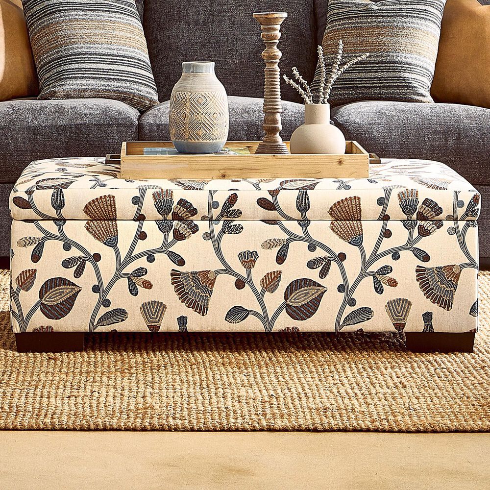 Michael Nicholas Designs Finley Ottoman in Dwaney Midnight, , large