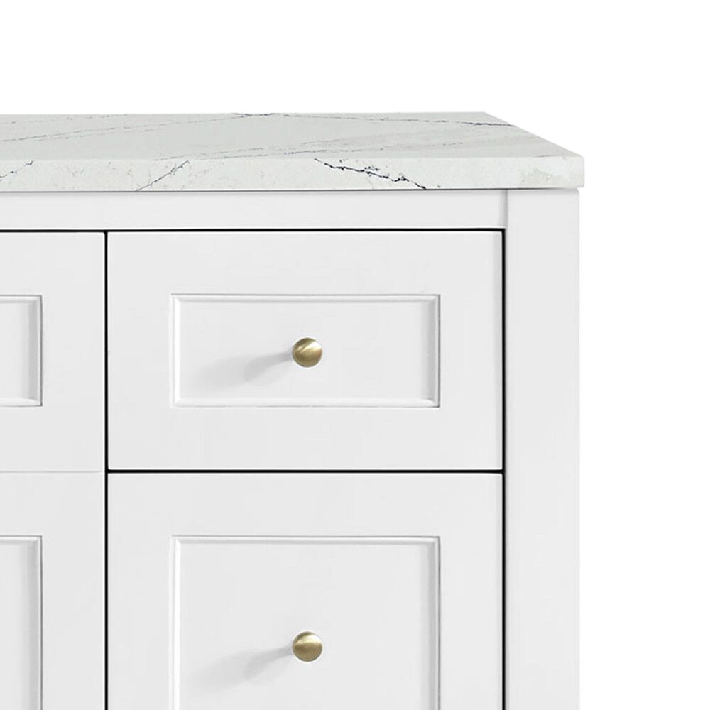 James Martin Vanities Breckenridge 60" Single Bathroom Vanity in Bright White with 3 cm Ethereal Noctis Quartz Top, Rectangular Sink and FreePower Wireless Charger, , large