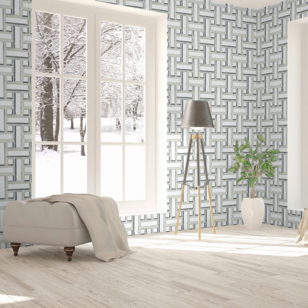 Dal-Tile Gamma Azure Blend 12&#39;&#39; X 12&#39;&#39; BASKET Natural Stone Mosaic Sheet, , large