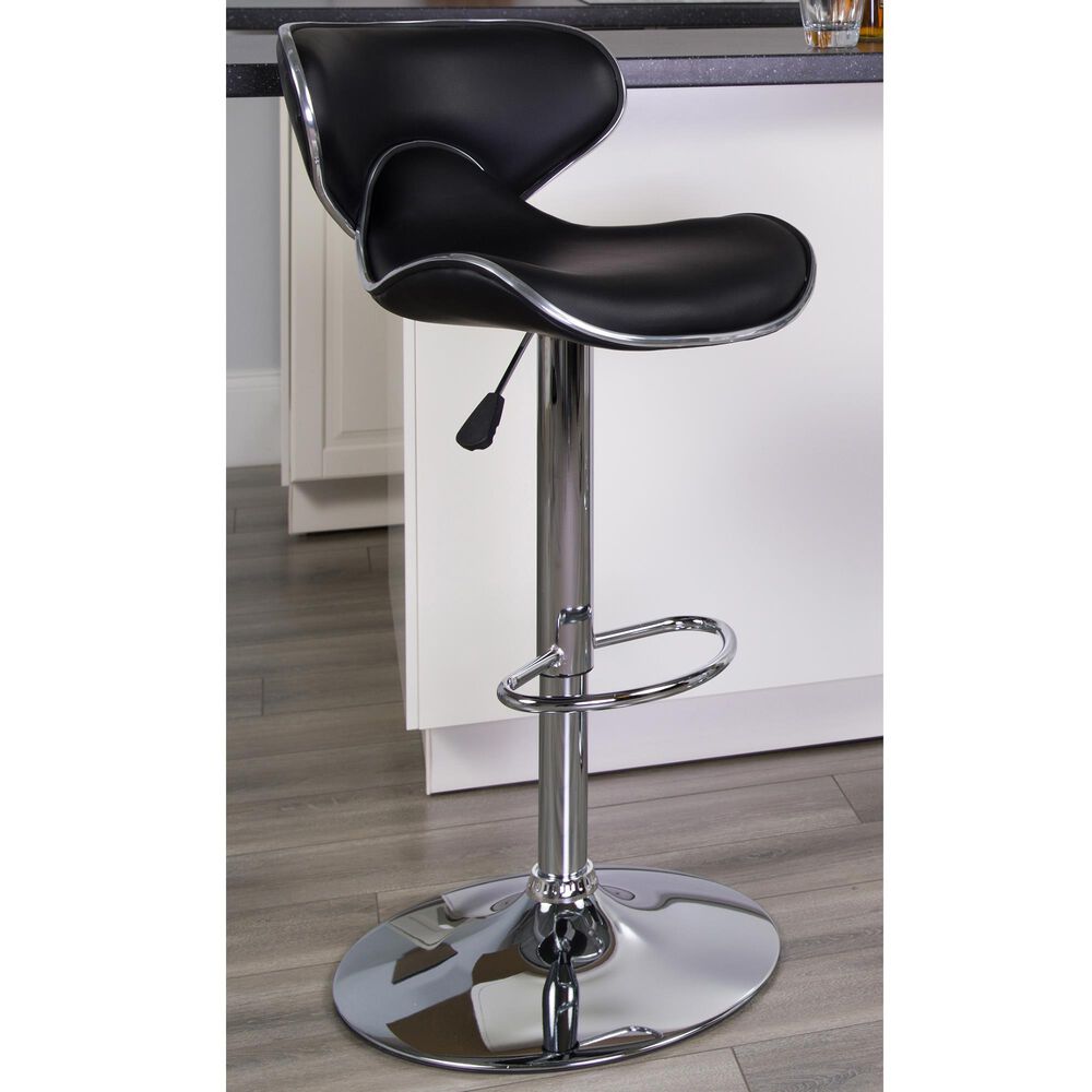 Flash Furniture Cozy Adjustable Barstool in Black, , large