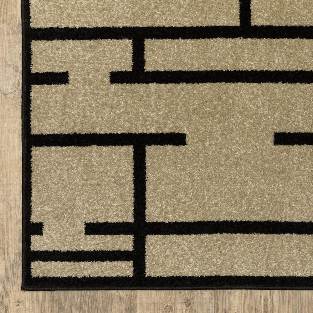 ROW by Oriental Weavers Quinn Geometric Beige and Black 7'10" x 10' Area Rug, , large