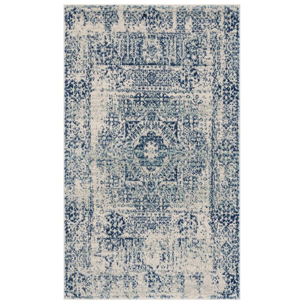 Safavieh Evoke EVK260C-3 3&#39; x 5&#39; Ivory/Blue Area Rug, , large