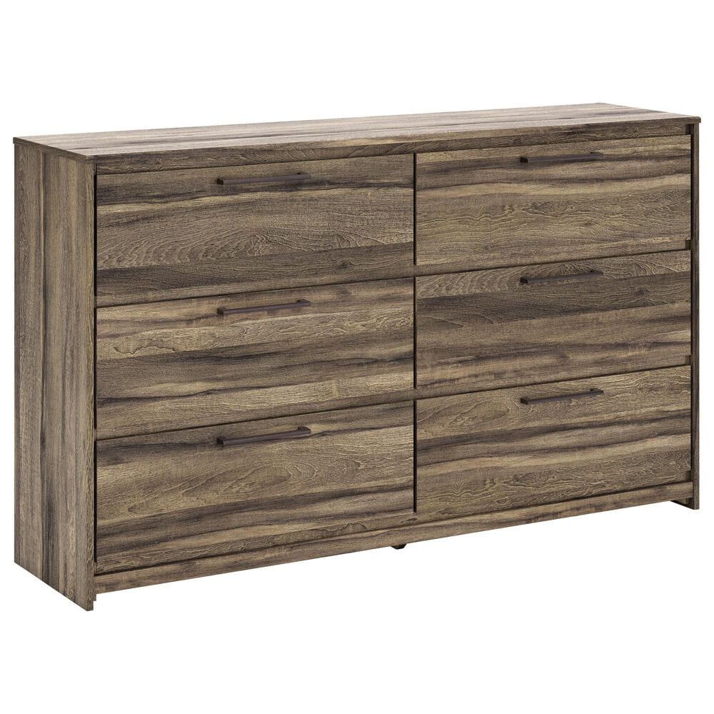 Ashley Elbrim 3-Piece Full Panel Bedroom Set in Weathered Brown, , large