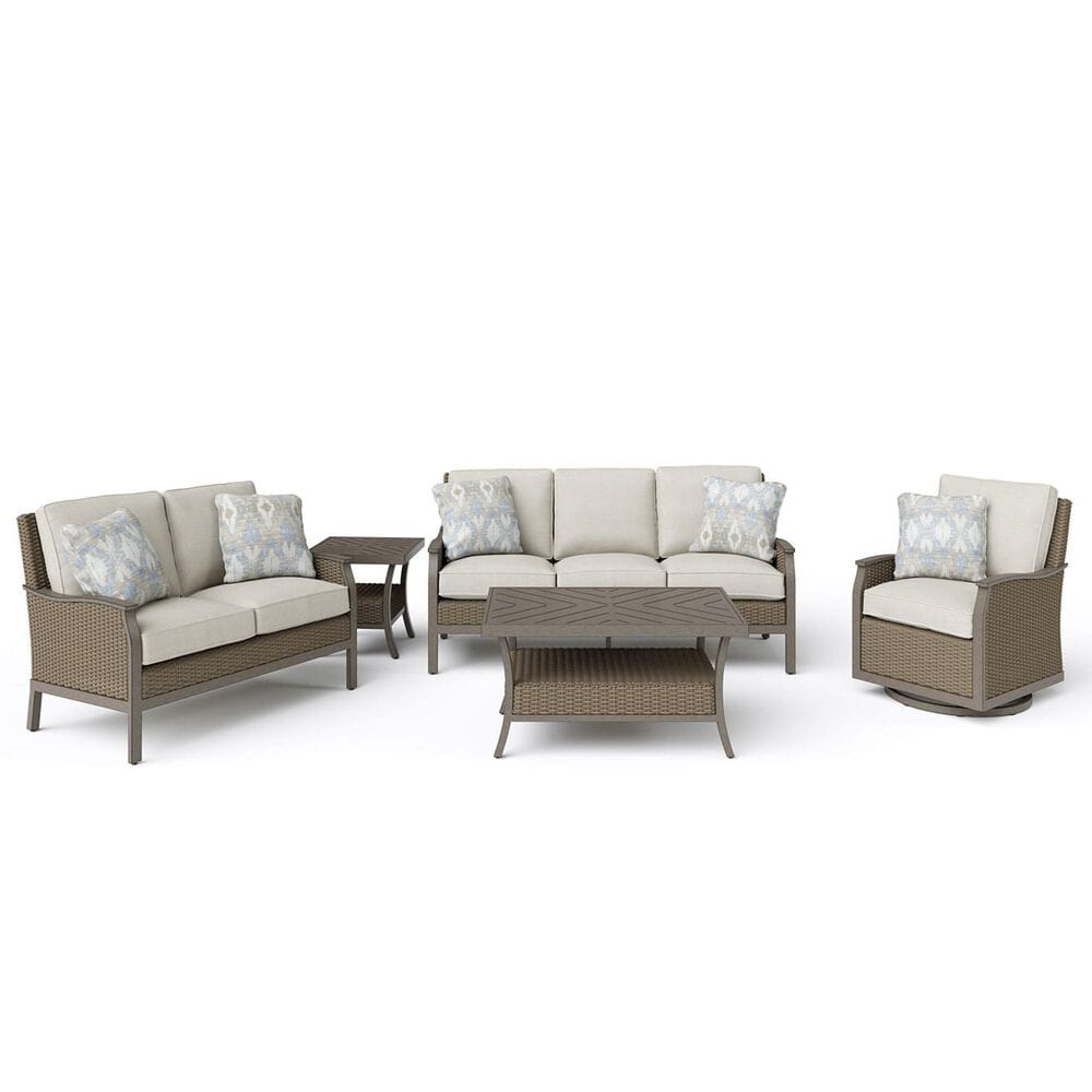 Clear Creek Collection 5-Piece Patio Conversation Set in Ladybug Linen, , large