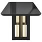 Rta Products Llc Modern Dining Table with Painted Glass Top in Black and Gold, , large