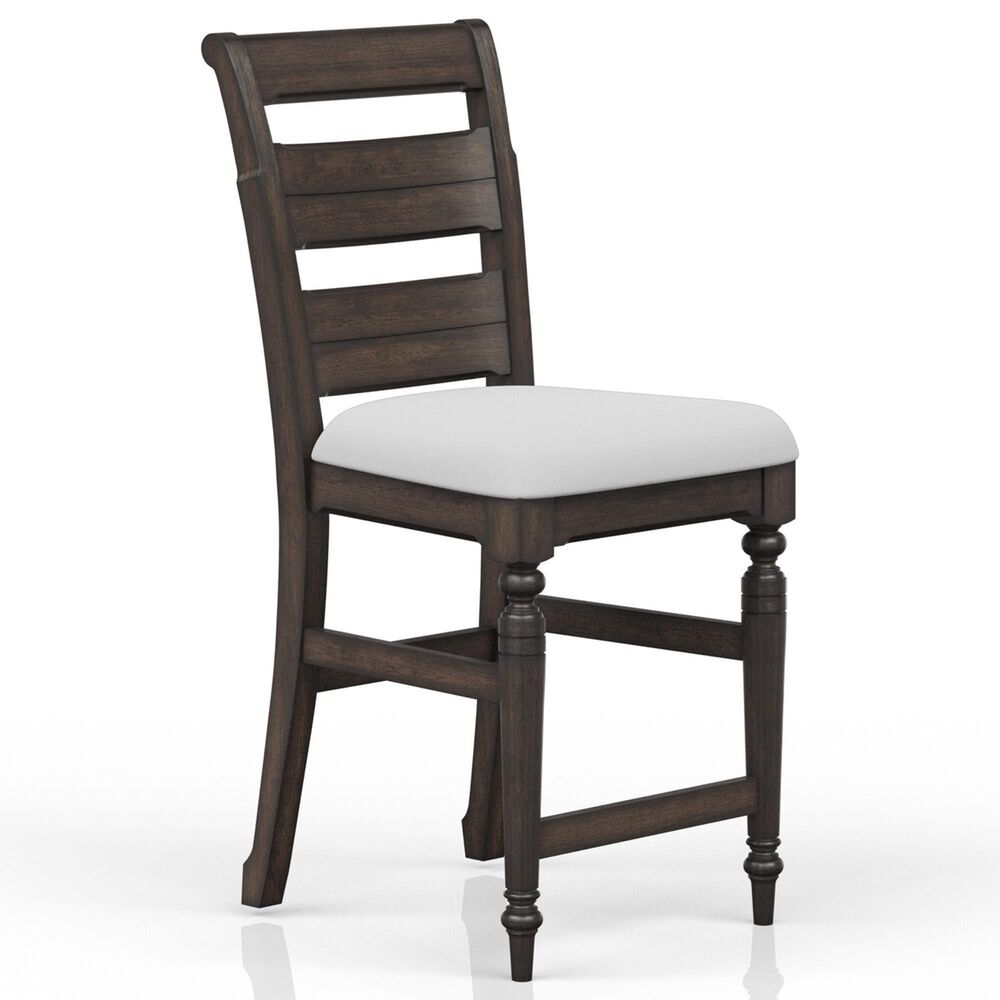 Bernards Bellamy Lane Ladder Back Counter Stool in Rich Chocolate Brown, , large