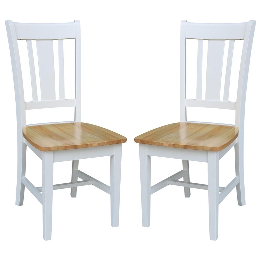 International Concepts San Remo Dining Chair in White/Natural (Set of 2), , large