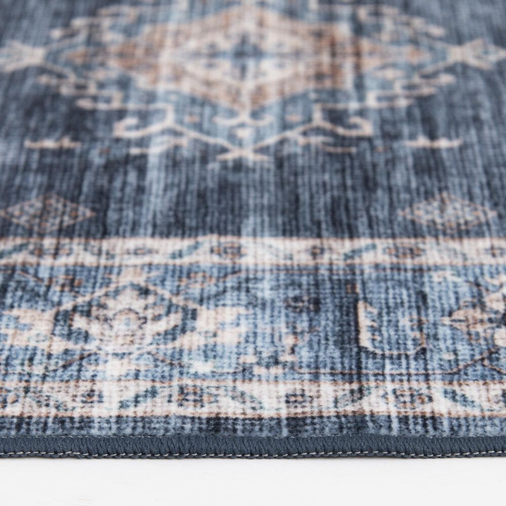 Central Oriental Rugease Velveteen Raquel Navy and Light Blue 7&#39;6&quot; x 9&#39;6&quot; Area Rug, , large