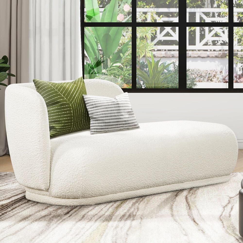 Jennifer Taylor Home Aire Right Arm Facing Chaise Lounge in Ivory White, , large