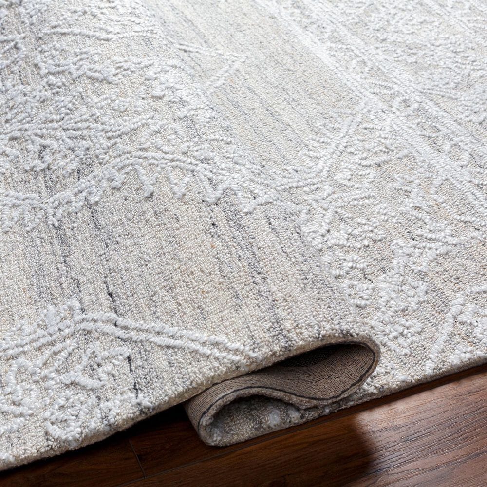 Surya Piazza PZZ-2300 8&#39; x 10&#39;  White, Light Gray Area Rug, , large