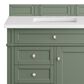 James Martin Vanities Brittany 36" Single Bathroom Vanity in Smokey Celadon with 3 cm White Zeus Quartz Top and Rectangular Sink, , large