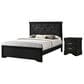 Crown Mark Amalia Twin Bed with Nightstand in Black, , large