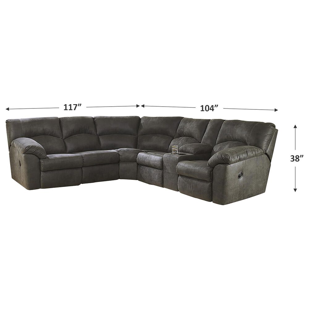 Ashley Tambo 2-Piece Manual Reclining Curved Sectional in Gray, , large