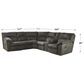 Ashley Tambo 2-Piece Manual Reclining Curved Sectional in Gray, , large
