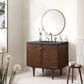 James Martin Vanities Amberly 36" Single Bathroom Vanity in Walnut with 3 cm Charcoal Soapstone Quartz Top and Rectangular Sink, , large