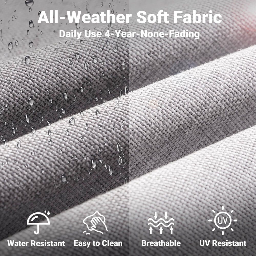 HOMLUX 4-Piece Patio Conversation Set with Grey Wicker in Dark Gray, , large