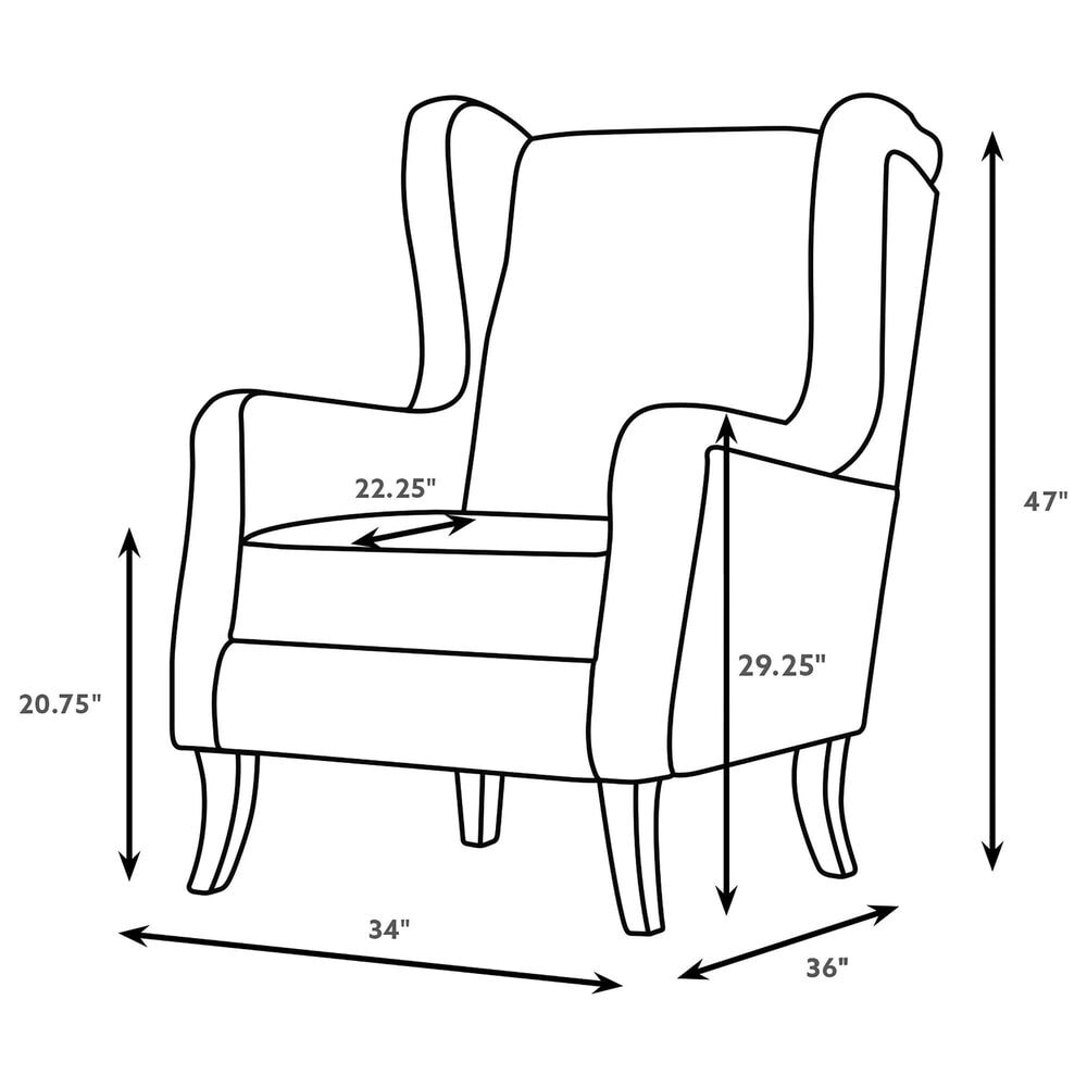 Coaster Elmbrook Wingback Accent Club Chair in Brown, , large