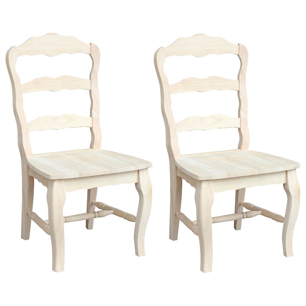 International Concepts Versailles Side Chair in Unfinished &#40;Set of 2&#41;, , large