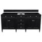 James Martin Vanities Brittany 72" Double Bathroom Vanity in Black Onyx with 3 cm Charcoal Soapstone Quartz Top and Rectangle Sinks, , large