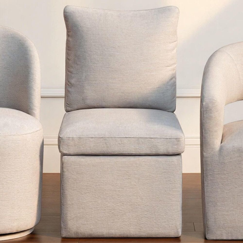 Hawthorne Furniture Upholstered Side Chair with Pillow Back in Cream, , large
