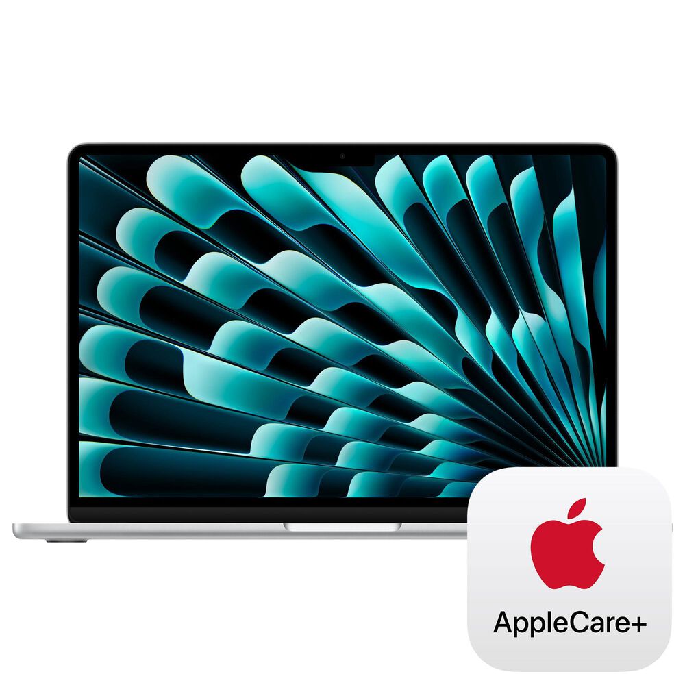Apple MacBook Air 13.6" Laptop - Apple M4 chip 10-core CPU - 16GB RAM - 10-core GPU - 512GB SSD in Silver with 3-Year AppleCare+, , large
