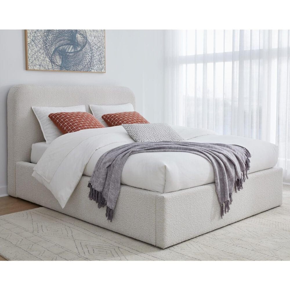 37B Virgil Queen Upholstered Platform Bed in Ricotta Boucle, , large