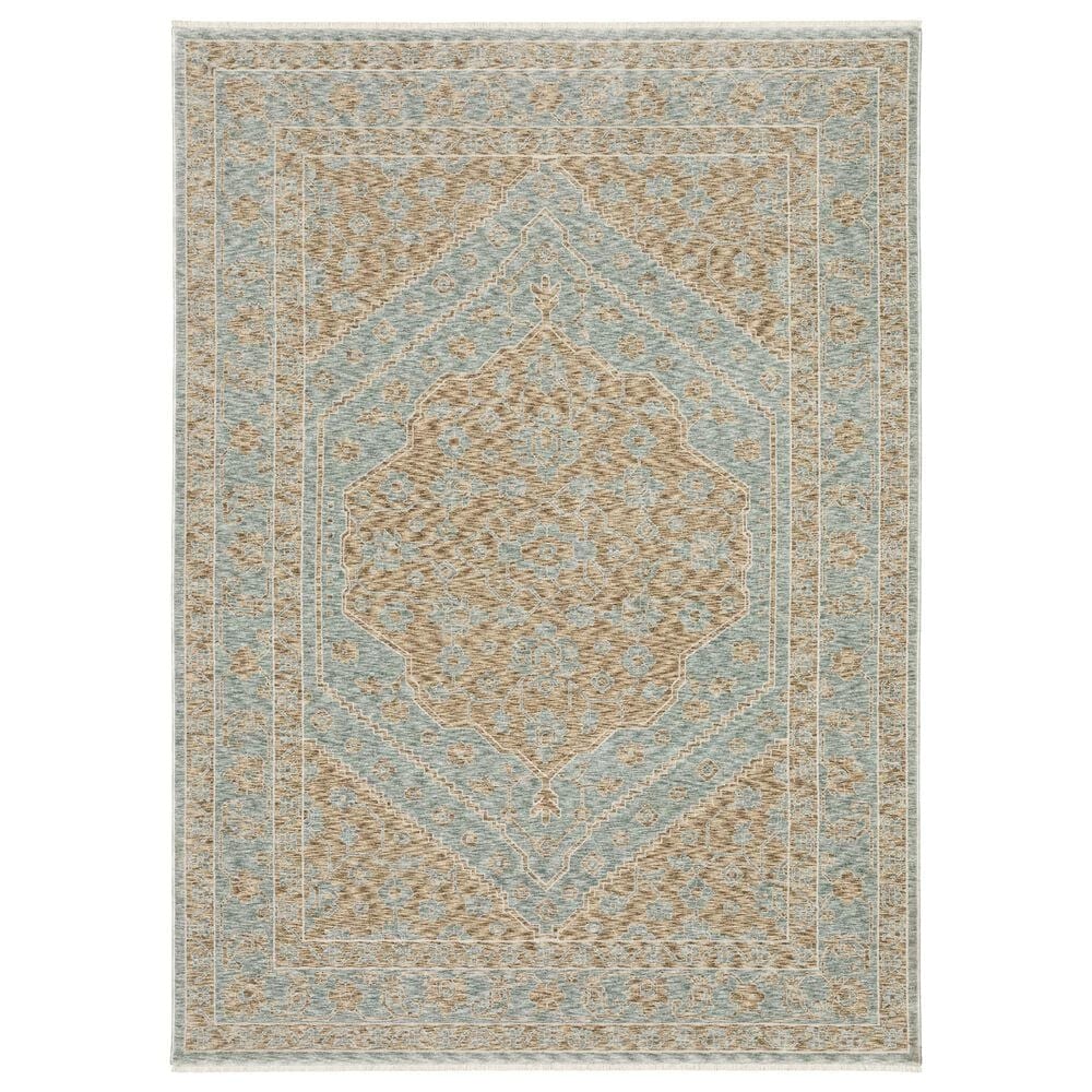 Oriental Weavers Echo Oriental Beige and Blue 5"3" x 7"6" Area Rug, , large
