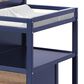 Hearth and Haven Connelly 4-In-1 Convertible Crib with Changer Combo in Midnight Blue and Vintage Walnut, , large