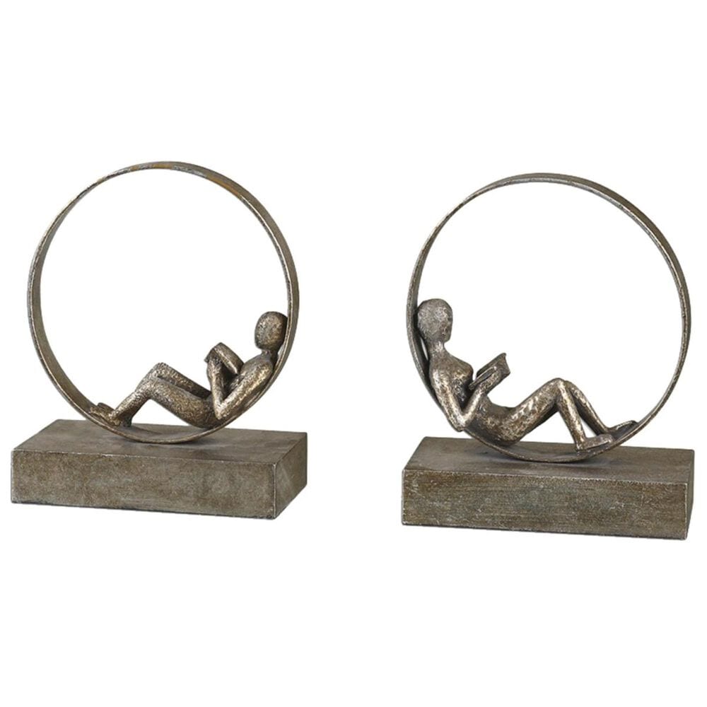 Uttermost Lounging Reader Antique Bookends (Set of 2), , large
