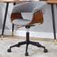 Lumisource Vintage Mod Office Chair with Light Grey Cushion in Walnut and Black, , large