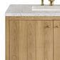 James Martin Vanities Hudson 36" Single Bathroom Vanity in Light Natural Oak with 3 cm Eternal Jasmine Pearl Quartz Top and Rectangular Sink, , large