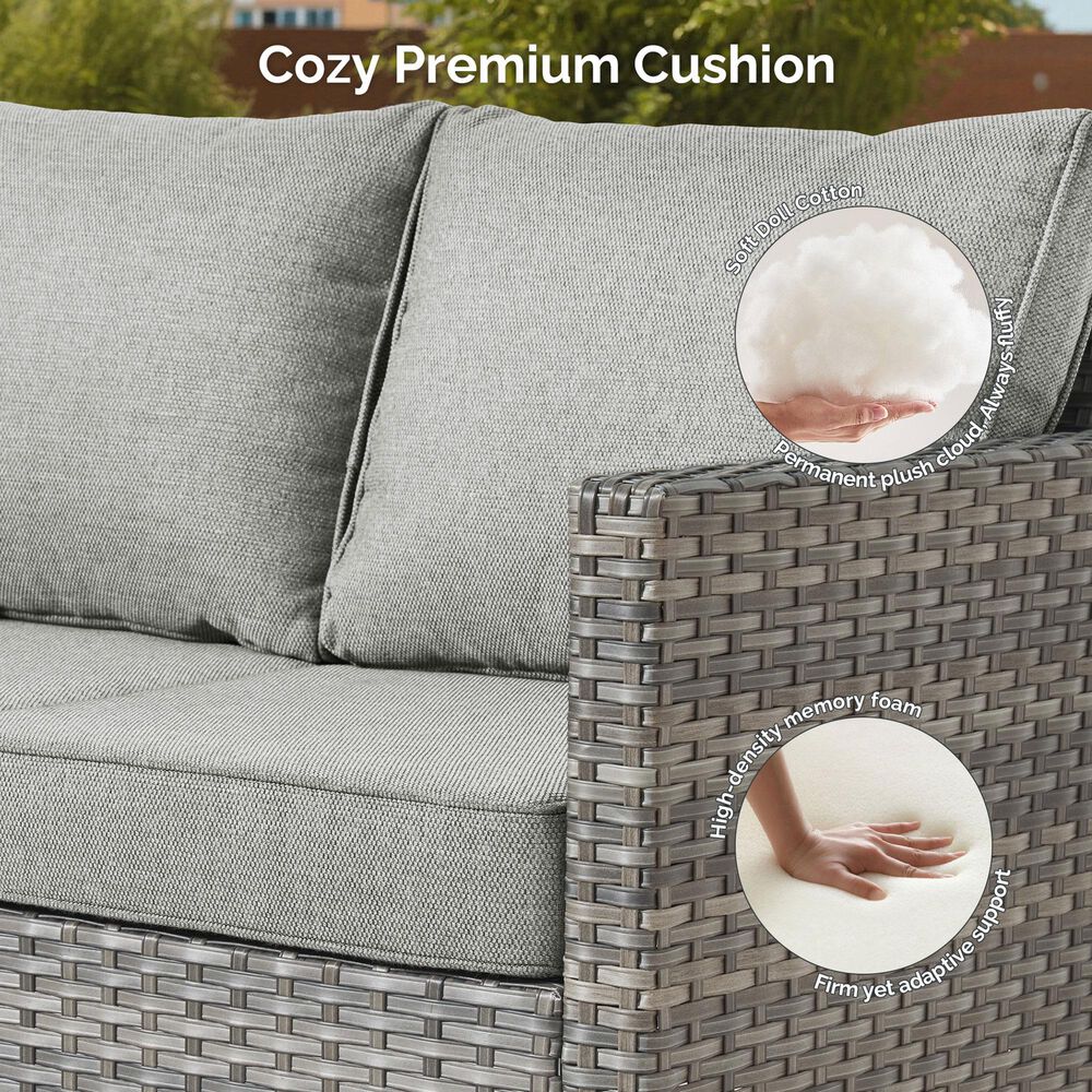 HOMLUX 6-Piece Outdoor Conversation Set in Dark Gray, , large