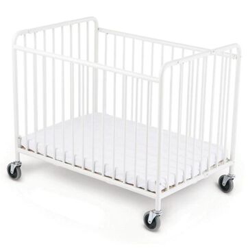 Child Craft StowAway Storable Steel Crib with 4" Casters and Mattress, , large