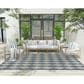 Nourison Positano Geometric Navy Blue 7" x 10" Indoor/Outdoor Area Rug, , large