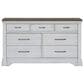 Sasha Lee Traditional 7 Smooth Drawer Dresser in White and Brown, , large