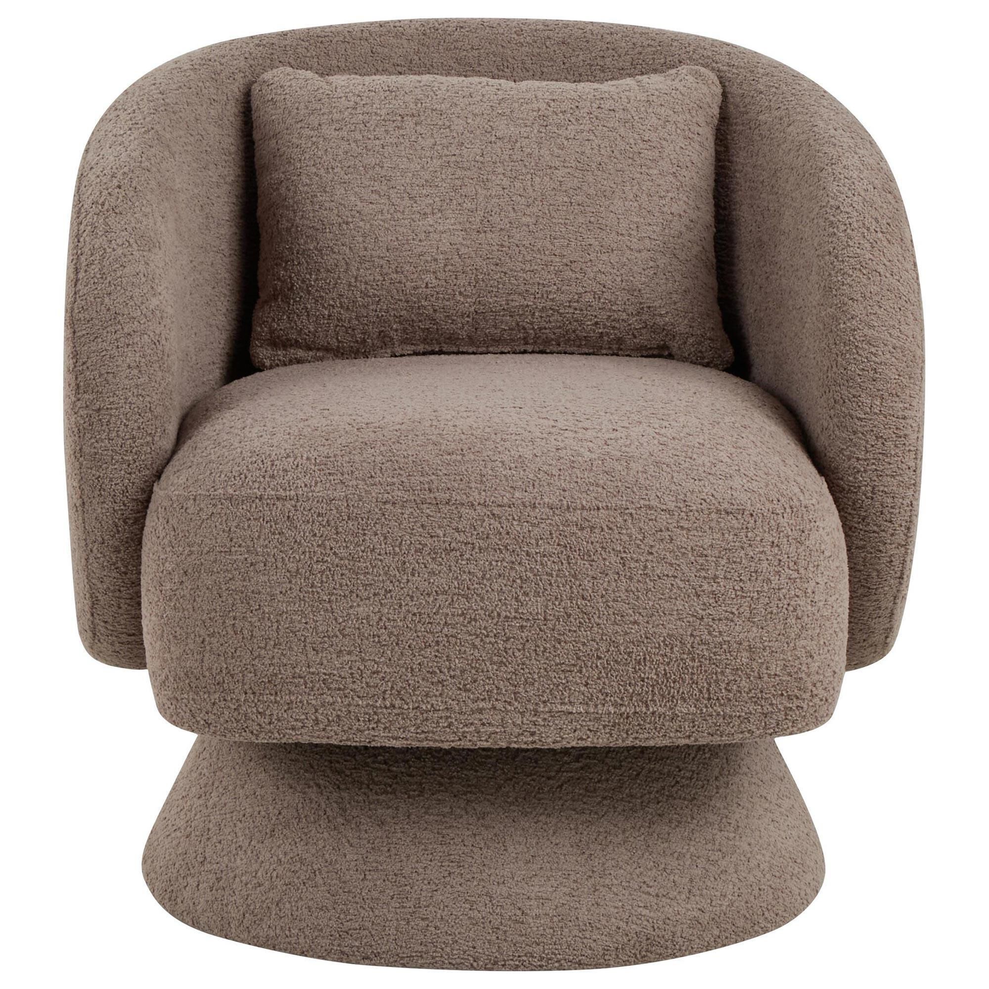 LumiSource Zara Swivel Accent Chair with Pillow in Taupe