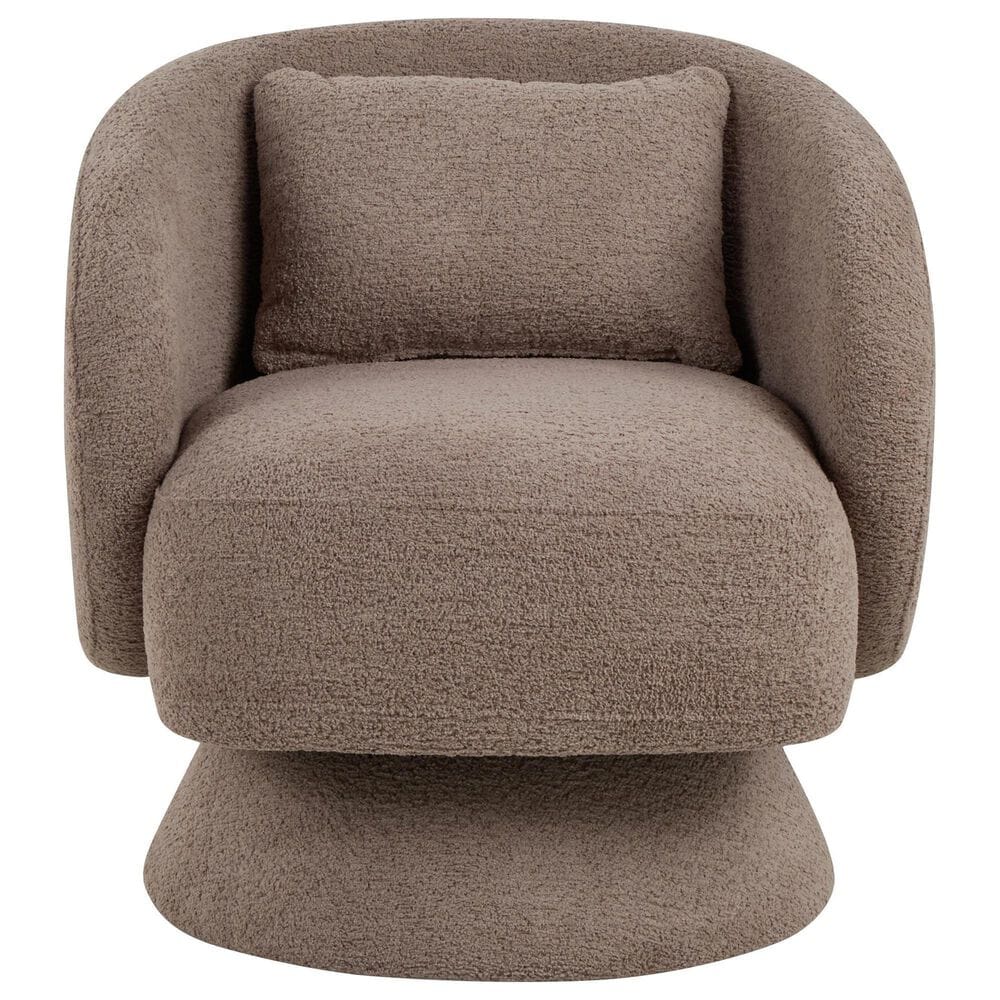 LumiSource Zara Swivel Accent Chair with Pillow in Taupe, , large