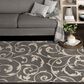 Central Oriental Terrace Tropic Macala 3"3" x 5" Stone and Snow Area Rug, , large