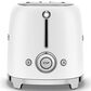 SMEG Retro-Style 2-Slice Toaster in Matte White and Polished Chrome, , large
