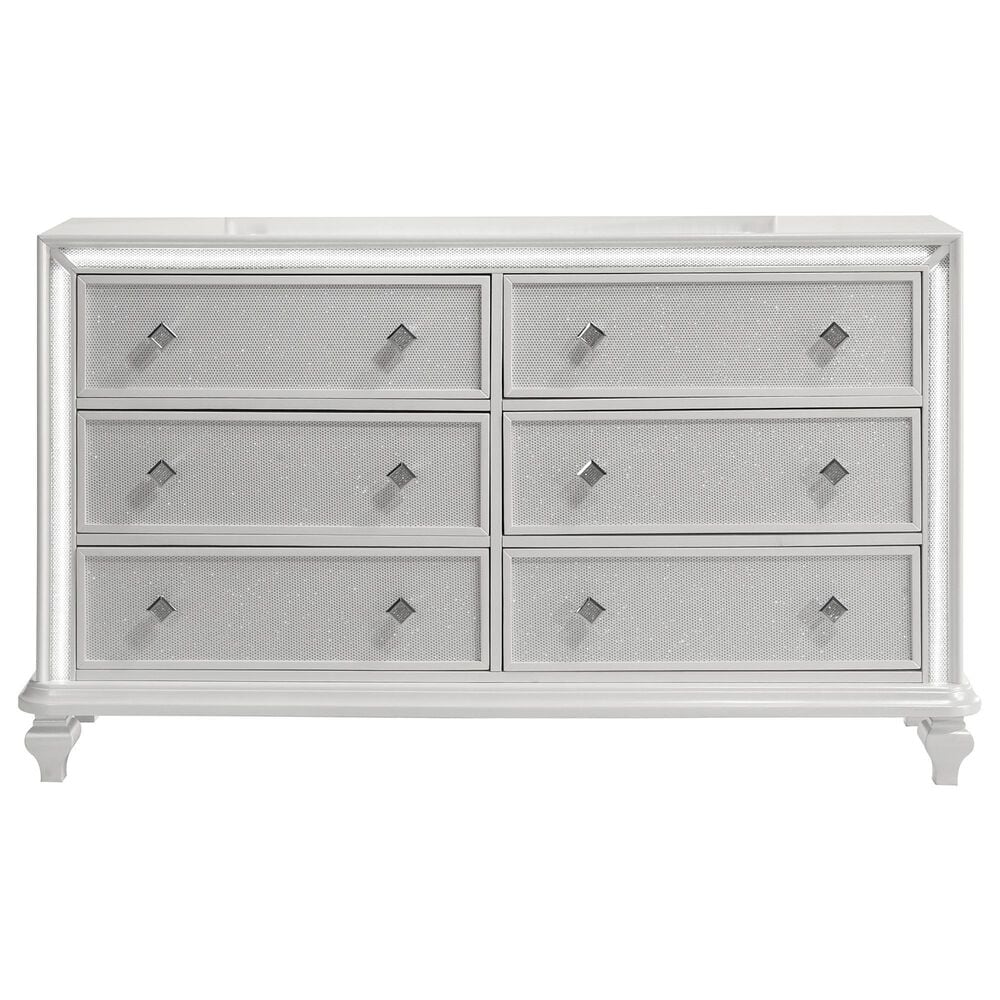 New Heritage Design Stardust 6-Drawer Dresser in White, , large