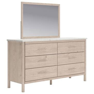 Ashley Cadmori Dresser and Mirror in Brown and White, , large